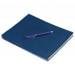Бизнес-блокнот BRAUBERG NEBRASKA, А5- 140x200мм., кожзам, линия, 112л., ручка, темно-синий, 110949