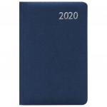 Еженедельник датированный 2020 А5, BRAUBERG Profile, фактурная кожа, синий, 145*215мм, 129648