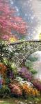 Рулонная штора лен "Волшебный мост живопись"                             (d-200491-gr)