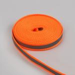 Светоотражающая лента - стропа, 10 мм, 5±1 м, цвет оранжевый