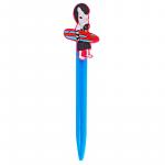 Ручка шариковая с большим фигурным клипом "SWAG", синяя, зебра с серфом, HPR134
