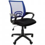 Кресло оператора Chairman 696 PL, спинка ткань-сетка синяя/сиденье TW черная, механизм качания, 00-07013573/00-07006516