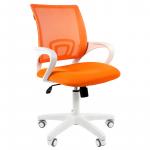 Кресло оператора Chairman 696 white, ткань оранжевая/сетка оранжевая, механизм качания,белый пластик, 7014838