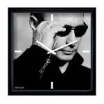 Часы настенные САЛЮТ П-2А6-446 квадрат, серые с рисунком Путин, черная рамка, 28х28х4 см