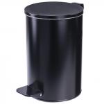 Ведро-контейнер для мусора с педалью УСИЛЕННОЕ, 10 л, кольцо под мешок, черное, оцинк.сталь,ш/к89690