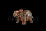 71657-1  Слон - фигура резная 2" из мрамора черно-розового 52*25*35 мм