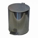 Ведро-контейнер для мусора с педалью УСИЛЕННОЕ, 15 л, кольцо под мешок, хром, нерж.сталь, ш/к 88228
