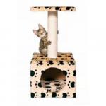 Домик д/кошек "Zamora" с площадкой "кошачьи лапки", бежевый 61 см.