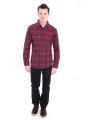 220444 рубашка 07178, Flannel, bordo-dark navy check