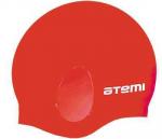 Шапочка для плавания Atemi, силикон (c "ушами"), красн, EC102