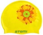 Шапочка для плавания Atemi, силикон, жёлтая (цветок), PSC415