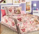 Комплект постельного белья 1,5-спальный, бязь "Люкс", детская расцветка (Плюшевые мишки, бежевый)