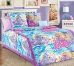 Комплект постельного белья 1,5-спальный, бязь "Люкс", детская расцветка (Принцесса, сиреневый)