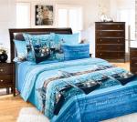 Комплект постельного белья 2-спальный, бязь "Люкс" (Венеция, голубой)