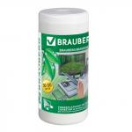 Чистящие салфетки BRAUBERG для LCD(ЖК)-мониторов, сухие и влажн. в тубе 50+50 шт, 510121