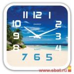 Часы настенные Energy EC-99 Пляж 24,5*3,9 см (квадрат) плавный ход, пластик,  АА*1 шт. нет в компл. 9472