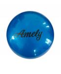 Мяч для художественной гимнастики AGB-102 19 см, синий, с блестками