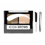 AV Двойные тени  для бровей ICON BROWS с кисточкой и пинцетом 421