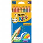 Карандаши пластиковые Bic "Tropicolors2", 12  цв., заточен., картон, европодвес, 8325669