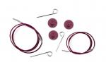 10561 Knit Pro Тросик (заглушки 2 шт., ключик) для съемных спиц, длина 28 (готовая длина спиц 50 см), фиолетовый