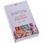 Контуры по стеклу и керамике Decola, 04 цвета, 18 мл, картон, 5341409