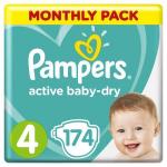 PAMPERS Подгузники Active Baby-Dry Maxi (9-14 кг) Упаковка 174