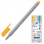 Ручки капиллярные STAEDTLER TRIPLUS FINELINER, НАБОР 6шт, линия 0,3мм, пастельные цвета, 334SBCS1