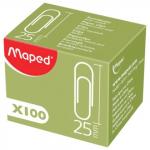 Скрепки MAPED (Франция), 25 мм, металлические, с отгибом, 100 шт., в картонной коробке, 039610