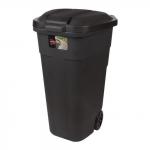 Контейнер 110 литров для мусора, с КРЫШКОЙ, на колесах (в84 ш54 г58 см) пластиковый, PLAST TEAM, PT9957