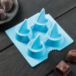 Форма для льда и шоколада "Акула", 4 ячейки