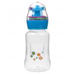 Бутылочка для кормления с погремушкой, 180 мл, цвет голубой, рисунок МИКС