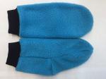 Флисовые носки голубые с темно-синими манжетами