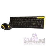 Набор (клавиатура + мышь)  23350 AG, чёрный/жёлтый, беспроводной