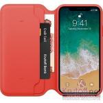 Чехол Apple Leather Folio для iPhone X (red)