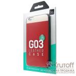 Накладка dotfes G03 Aluminium Alloy Nappa leather Case для iPhone 6 Plus/6s Plus (red)