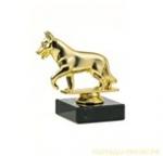 Статуэтка Собака, цвет - золото, 11 см, постамент черный мрамор 6х6х3 см