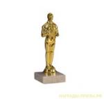 Статуэтка Оскар со звездой,  19 см, постамент бежевый мрамор 6х6х2 см