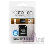 MicroSD 8GB OltraMax Class 10 + SD адаптер