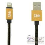 USB кабель Ubik UL01 Lightning Carbon 2A (1,2 m) gold