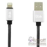 USB кабель Ubik UL01 Lightning Carbon (1,2 m) white