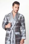 Мужской шелковый халат Steel gray