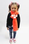Меховой шарф Мишка для взрослых и детей Ярко-оранжевый