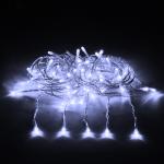 VEGAS   Электрогирлянда "Занавес" 156 холодных LED ламп, 12 нитей, контроллер 8 режимов, прозрачный провод, 1,5*1,5 м, 220 v /20