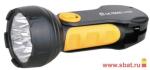 Фонарь ручной Ultraflash LED3816 (акк. 4V 0.7Ah) 9св/д, черный+желт./пластик, вилка 220V