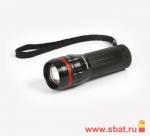 Smartbuy фонарь ручной SBF-305-3AAA (3xR03) 1св/д 3W (100lm), черный/алюминий, 2 реж, фокус-ка, zoom