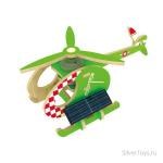 Деревянные 3D пазлы Вертолет А (на солн. энергии)+крас покрытие