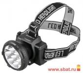 Фонарь Ultraflash налобный LED5362 (акк. 4V 0.5Ah) 7св/д (30lm),черн./пласт,отражат,2 реж, з/у 220V