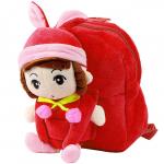 Рюкзак дошкольный для девочки маленький "Кукла". Красный