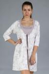 Комплект женский Леди мокко №1 (пеньюар+пижама(майка на сбретелях+шорты)