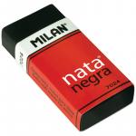 Ластик Milan Nata Negra 7024, прямоугольный, пластик, картонный держатель, черный, 50*23*10 мм, CPM7024CF